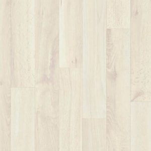 Suelo vinílico rollo imitación madera Damero Blanco